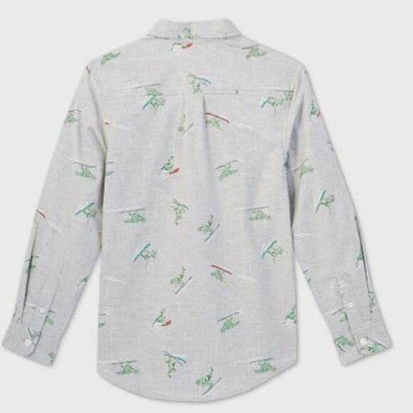 dinosaur water skiing Button-Down Cat & Jack L NWT - Picture 4 of 6